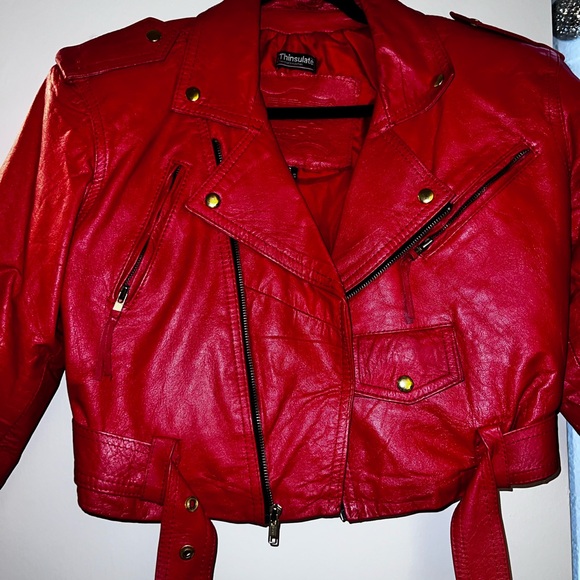 Vintage Genuine Leather red jacket - Picture 2 of 16